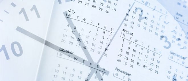 close up of a calendar