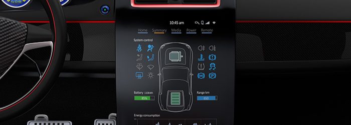 Electric car multimedia interface design concept.