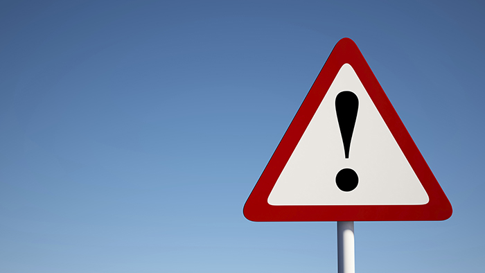 Warning Sign with Clipping Path