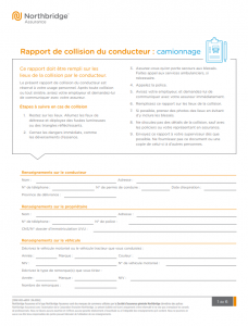 Modèle Northbridge Assurance de rapport de collision du conducteur